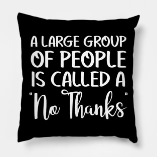 A large group of people is called a no thanks Pillow