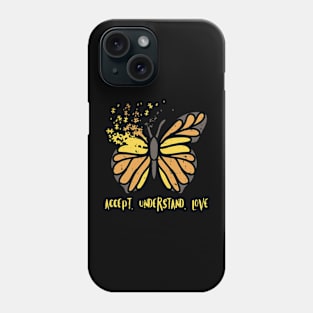 Accept Understand Love Butterfly Autism Awareness Phone Case