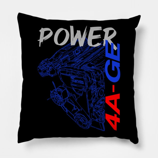 4A GE AE86 Engine Pillow by gaplexio