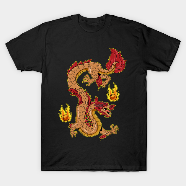 Vintage Fire Chinese Dragon Gift Print Asian Culture Zip Print Chinese Dragon T Shirt Teepublic Uk