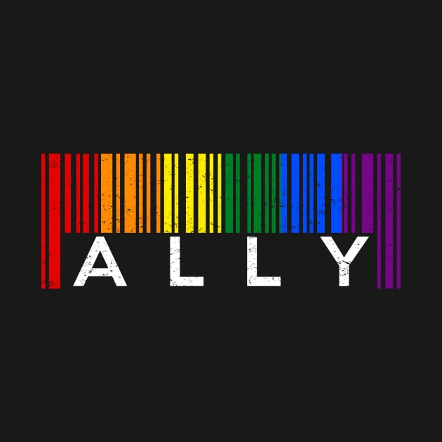 LGBT Rainbow Pride Flag Barcode Ally by jpmariano