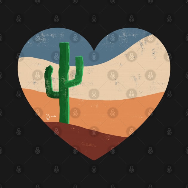 Heart Desert Cactus Minimalist Artwork Gift by teeleoshirts