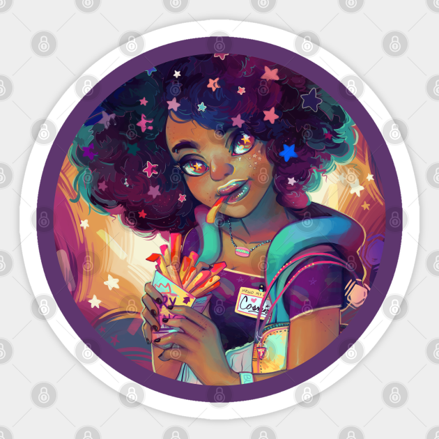 Starry Eyes & French Fries - African American - Sticker