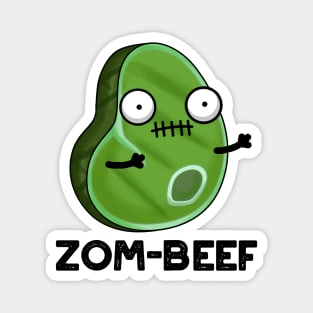 Zom-beef Cute Halloween Zombie Meat Pun Magnet