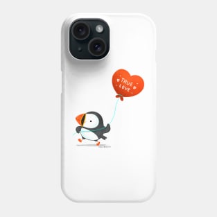 Puffin Bird With True Love Balloon Phone Case