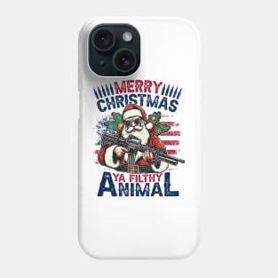 Funny Merry Christmas Ya Filthy Animal ,Christmas shirt ,Winter sign ,Holiday quote ,Retro Christmas cut file Phone Case