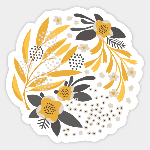 Yellow - Flower - Sticker