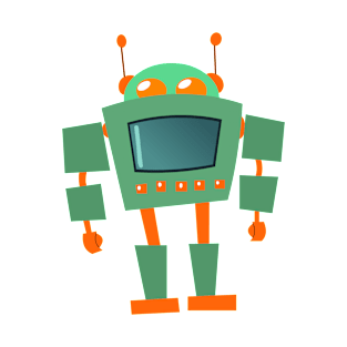 Green and Orange Robot T-Shirt