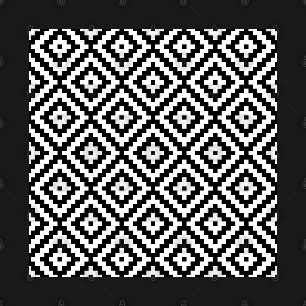 Aztec Block Symbol Ptn BWII by NataliePaskell