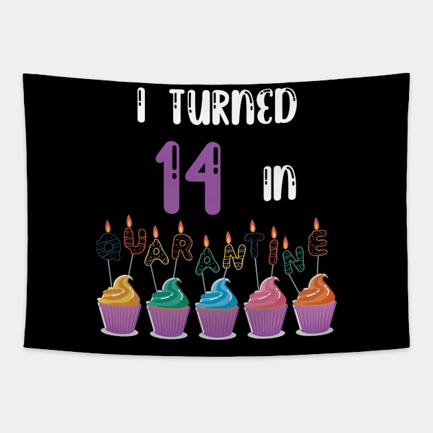 I Turned 14 In Quarantine funny idea birthday t-shirt Tapestry by fatoajmii