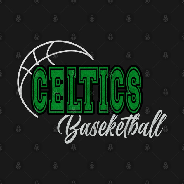 Classic Name Celtics Vintage Styles Green Basketball by Irwin Bradtke