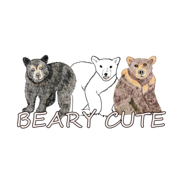 Animal art, sketch, bears, Beary Cute by sandyo2ly