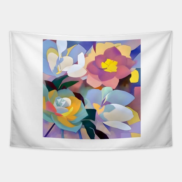 Whimsical Pastel Floral Tapestry by DANAROPER