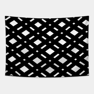 Black and white crisscross pattern Tapestry