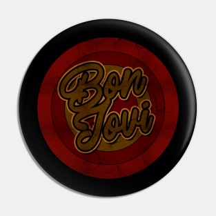 Circle Retro Bon Jovi Pin