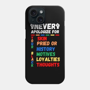 Never Apologizes For Your Blackness of Black History Month Phone Case