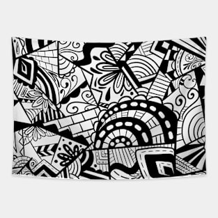 Black and white art abstract pattern Tapestry