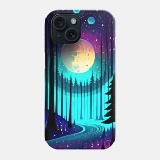 Galactic Forest IV - Black BG Phone Case