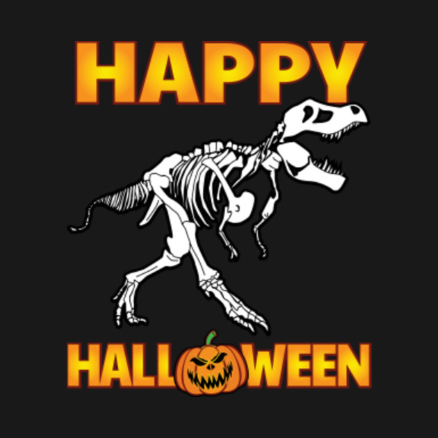 ... Funny Happy Halloween T-Rex Dinosaur Skeleton