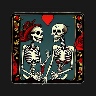 Valentine Tarot Inspired Skeleton Lovers T-Shirt