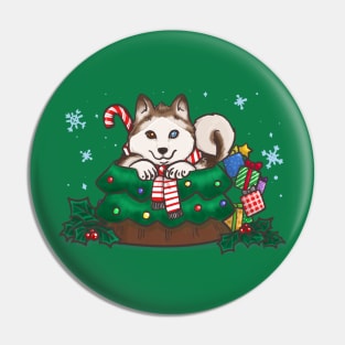 Cafe Pups: Special - Peppermint Mocha Husky Pin