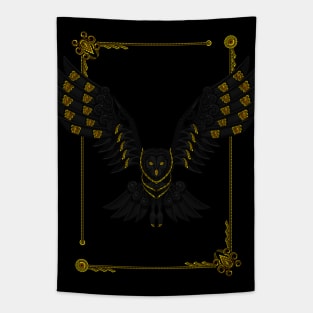 cool owl and gold(no background) Tapestry