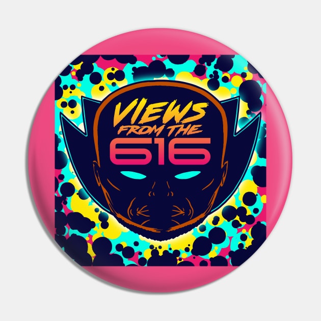 Miami Nights Views From The 616 Logo (Front Only) Pin by ForAllNerds