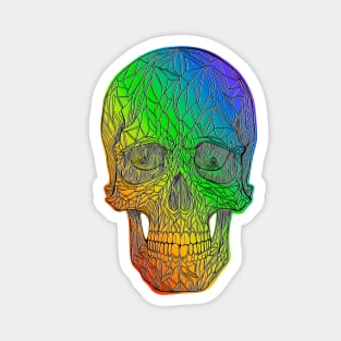 Stained glass skull - rainbow version Magnet