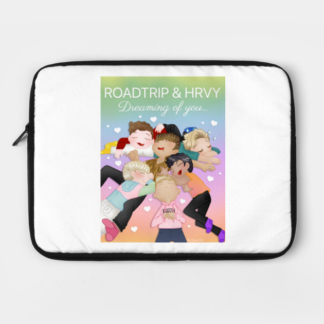 Roadtrip + Hrvy RoadtripTV band boyband fanart T-Shirt Sleeping Dreaming Rainbow Colourful Background