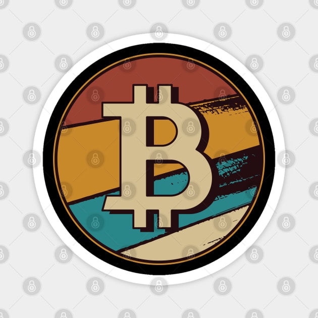 Bitcoin Crypto Vintage BTC Magnet by BitcoinSweatshirts