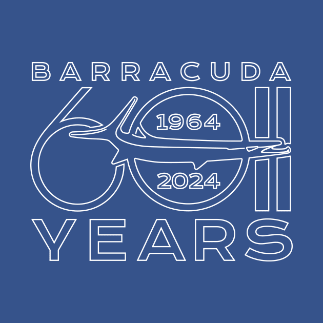 60th Anniversary - Barracuda Text Design (Reverse on Blue) by jepegdesign