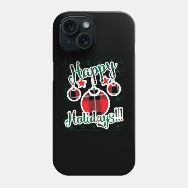 Happy Holidays Ornaments Phone Case by Design_Lawrence