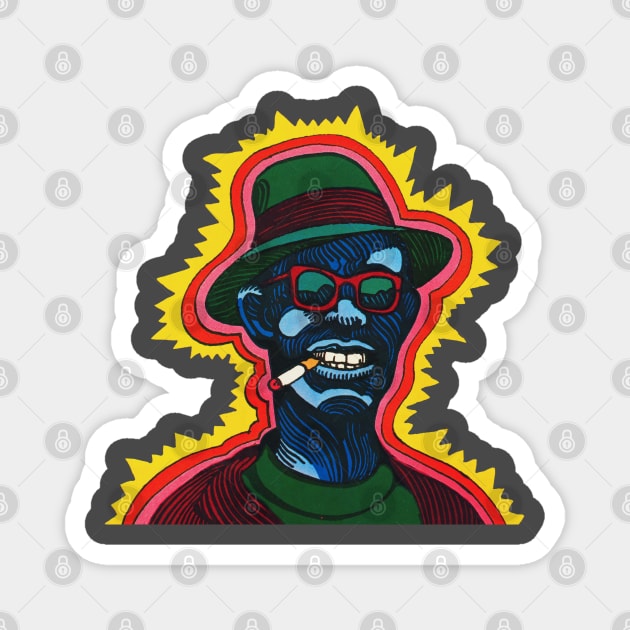 Blues legend - Lightnin' Sam Hopkins Magnet by ölümprints