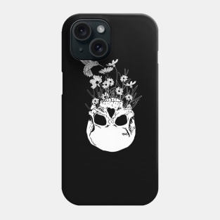 skull, flowers ang bird Phone Case