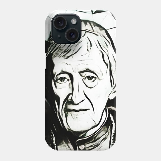 John Henry Newman Black and White Portrait | John Henry Newman Artwork 3 Phone Case by JustLit