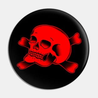 HomeSchoolTattoo Skull and Crossbones (Red) Pin