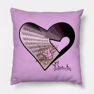 Music, piano with key notes Pillow