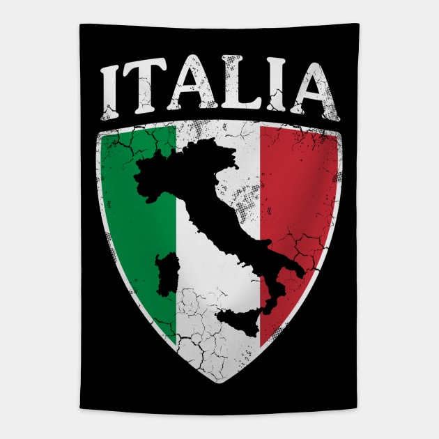 Italia Flag Crest Map Italian Italy Italiano Tapestry by E