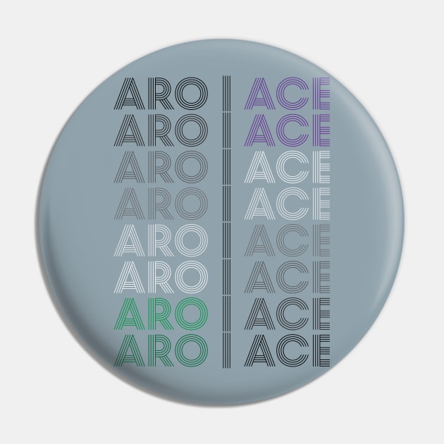 Retro AroAce Pride Pin by AceOfTrades