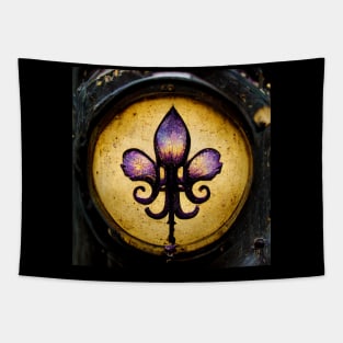 Gold and Purple Fleur De Lis on Lamp Post Tapestry