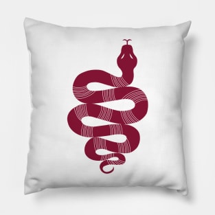 Large Snake burgundy Pillow