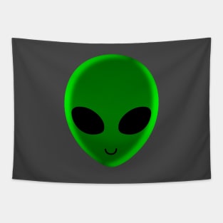 Alien head green on mars Believe UFO Tapestry