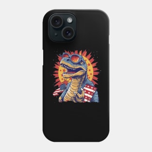 dinosaur  funny 4th of July Phone Case