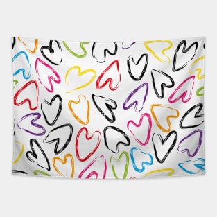 Sketched Hearts Pattern Tapestry