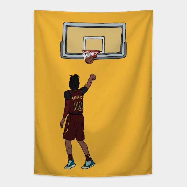 Darius Garland Jumpshot Tapestry by rattraptees