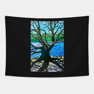 'Old Tree At Bass Lake' Tapestry