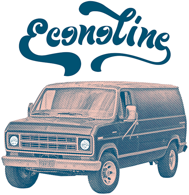 Vintage Custom Econoline Van / Faded Thrift Style Retro Design Kids T-Shirt by DankFutura