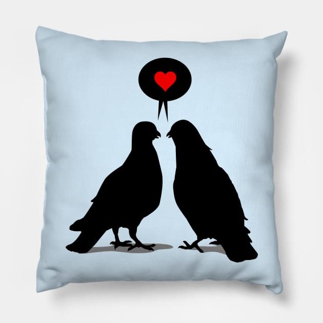 Love saying Doves - Valentine Birds Pillow by hardwear