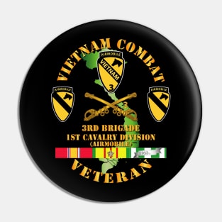 Vietnam Combat Cavalry Veteran w  3rd Brigade - 1st Cav Div Pin