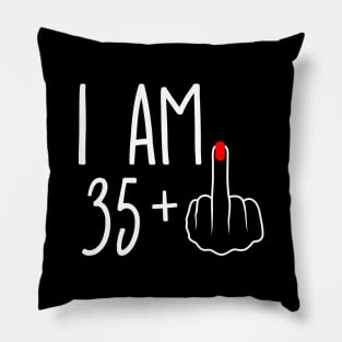 Vintage 36th Birthday I Am 35 Plus 1 Middle Finger Pillow